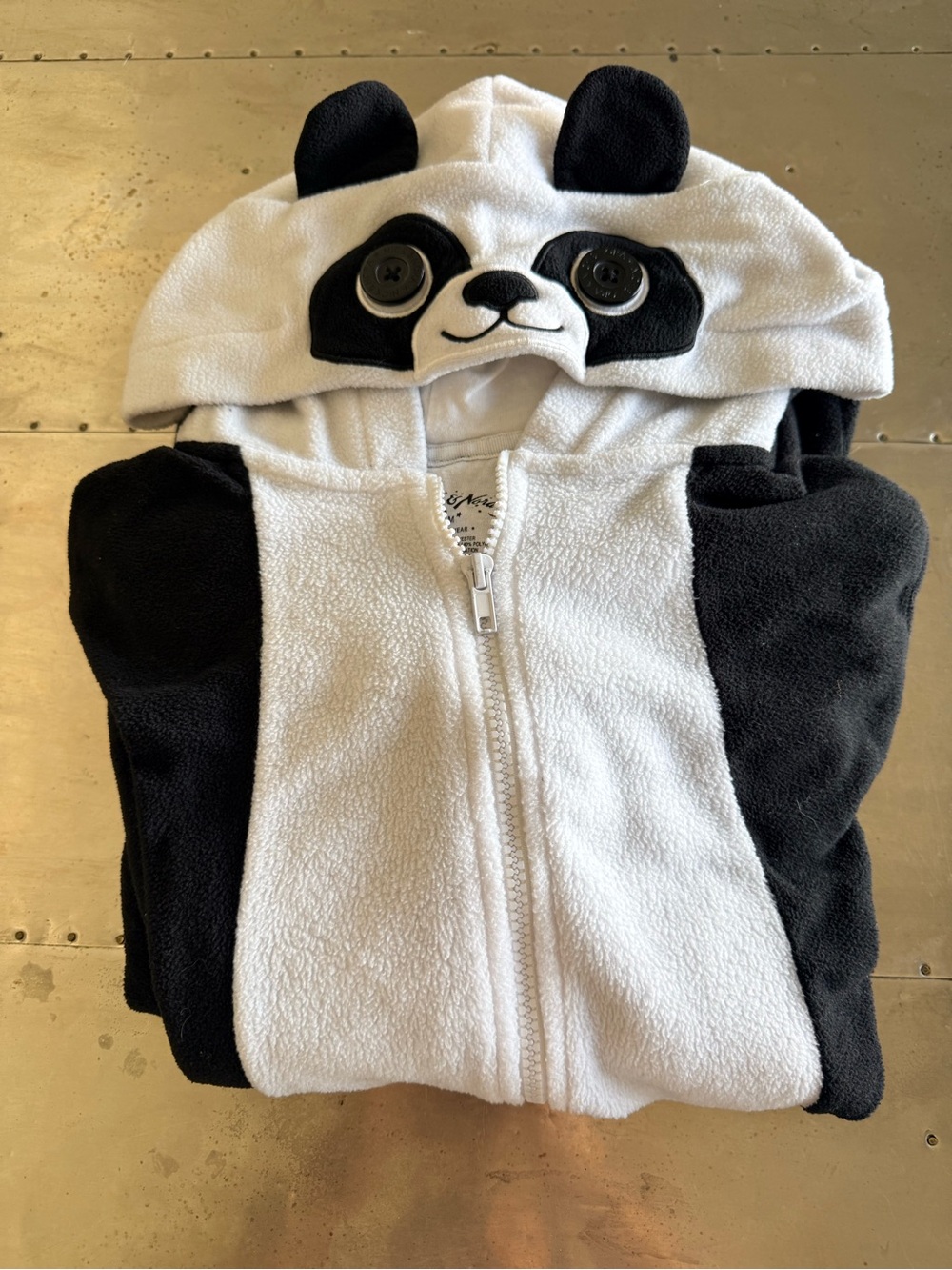 Nick & Nora White & Black Panda Hooded Sleepwear Onesie (0030)